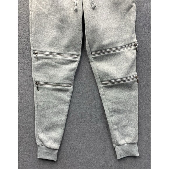Redfox Mens Fleece Jogger Sweatpants Double Knee Zip Tapered Biker Gray  Size XL - Picture 8 of 11